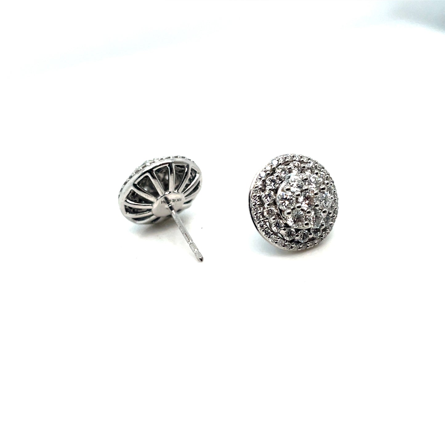 10k White Gold 2.2 CT TW Diamonds Earrings