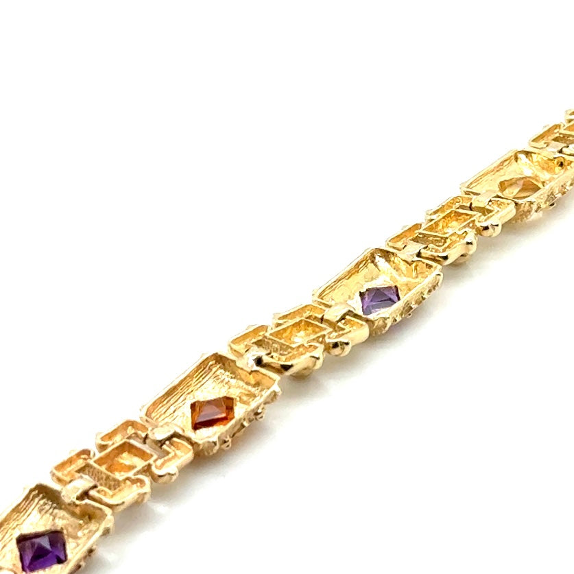 14k Yellow Gold with Stones Bracelet
