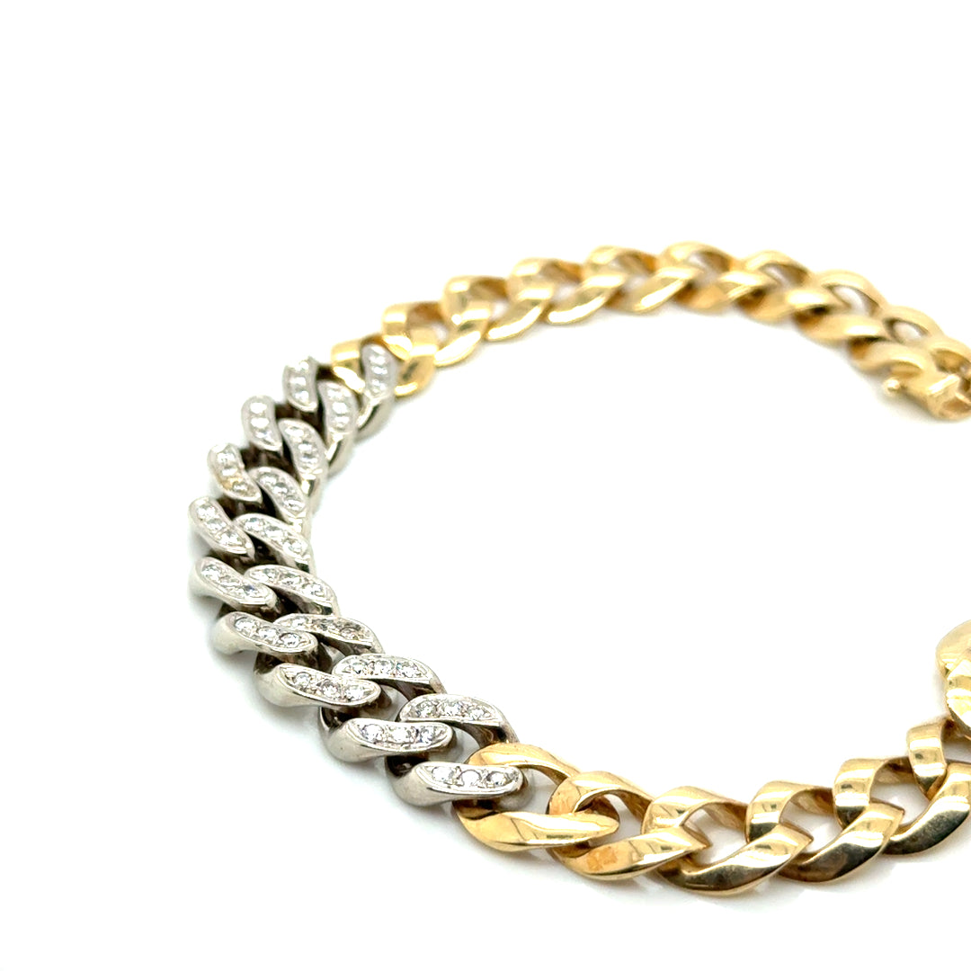 New 14k Yellow and White Gold 1 CT TW Diamond Men’s Bracelet