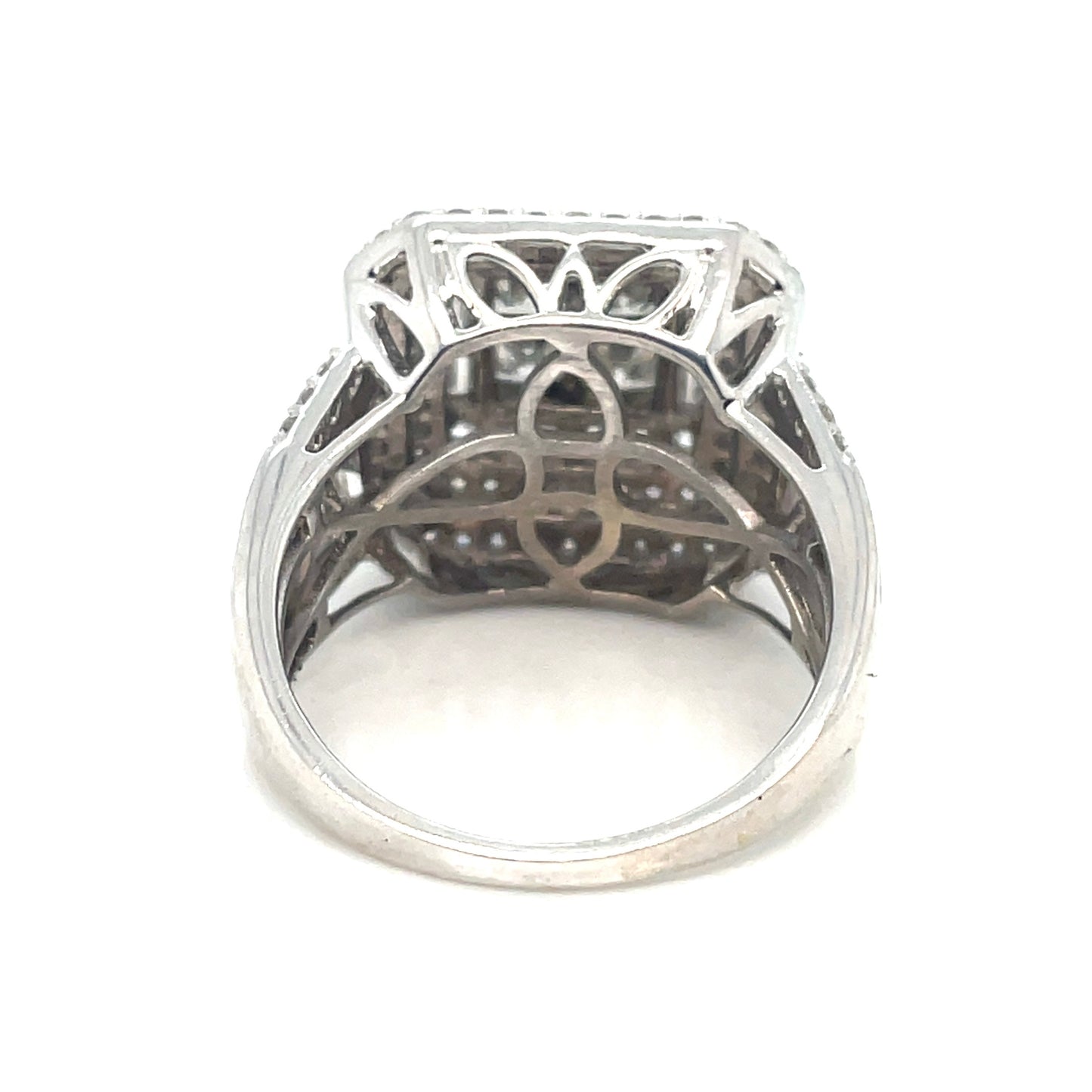 14k White Gold Engagement 3.30 CT TW Diamonds Ring