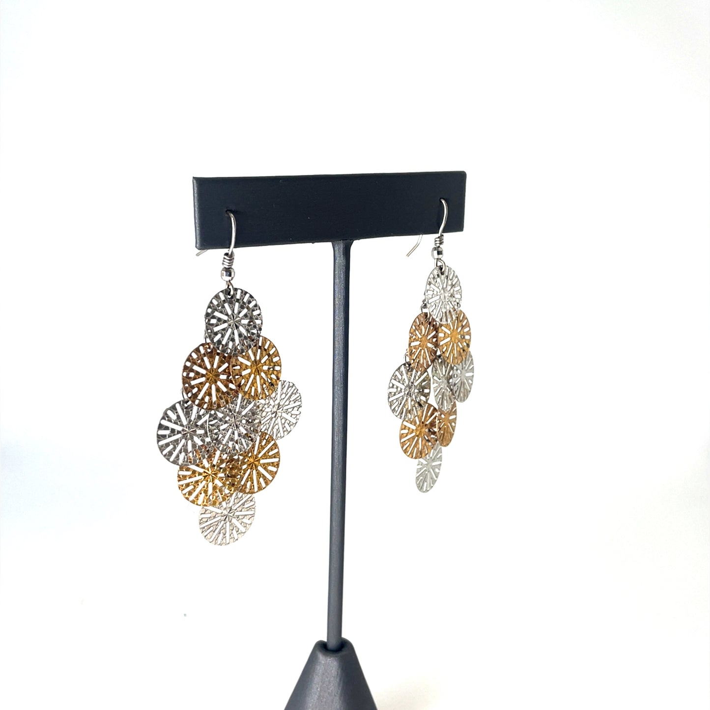 14k Rose Gold and White Gold Earrings