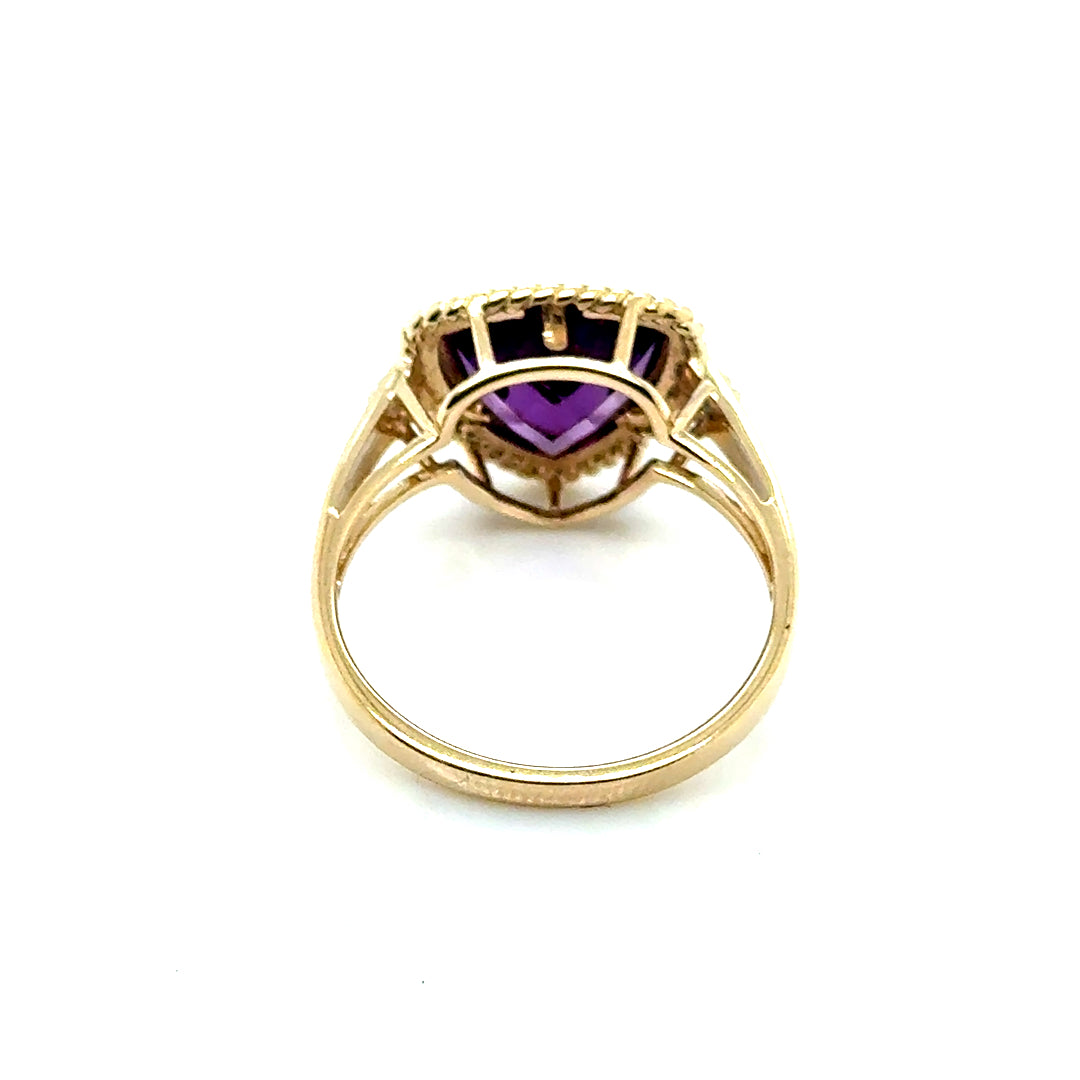 New 10k Yellow Gold Amethyst Ring