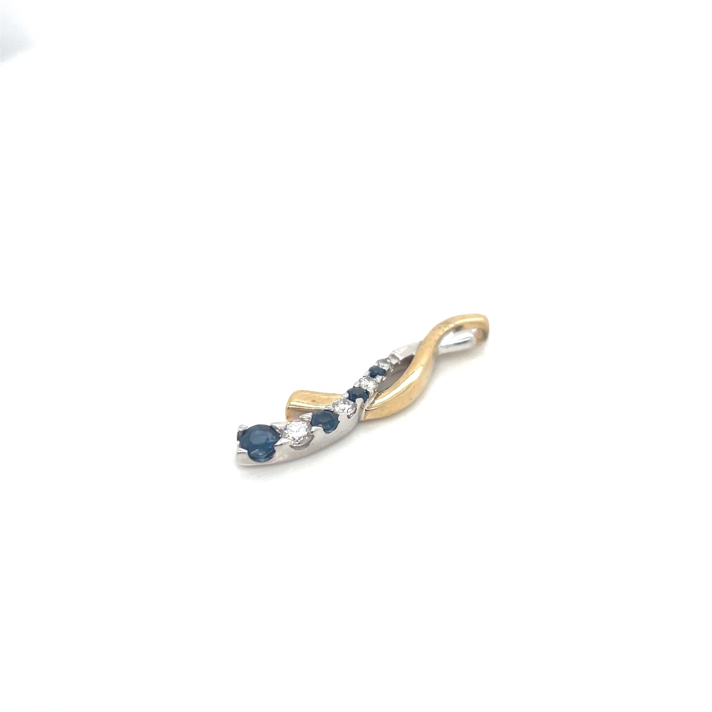 10k Yellow Gold Sapphire and Diamonds Pendant