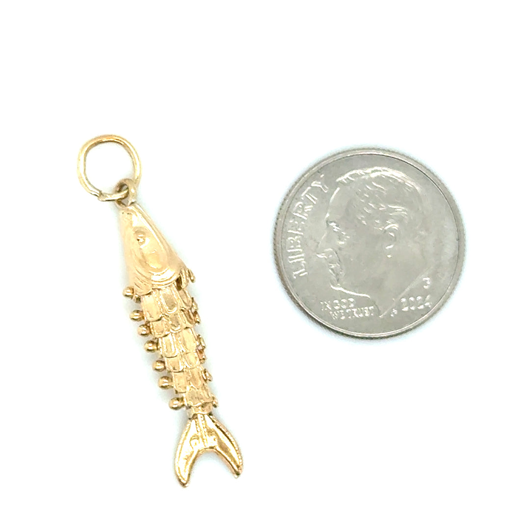 14k Yellow Gold Fish Pendant