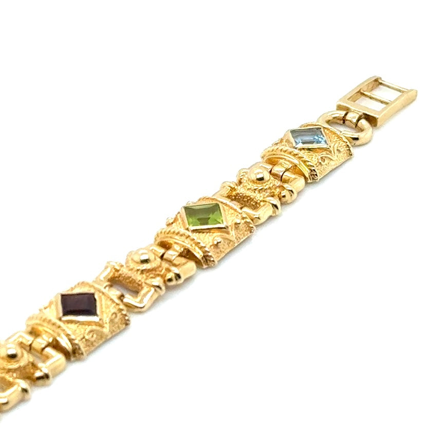 14k Yellow Gold with Stones Bracelet