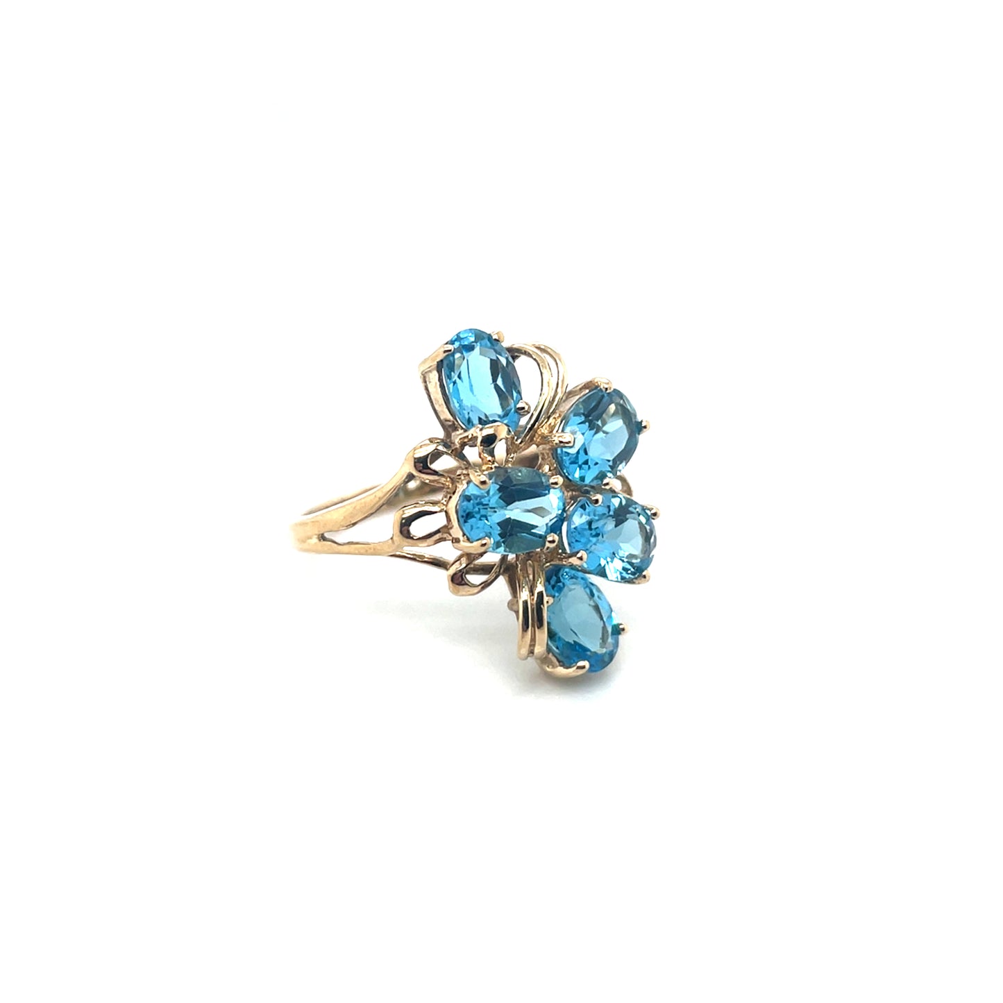 10k Yellow Gold Swiss Blue Topaz Ring