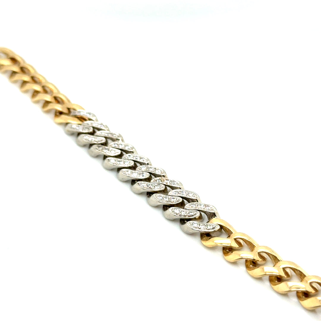 New 14k Yellow and White Gold 1 CT TW Diamond Men’s Bracelet