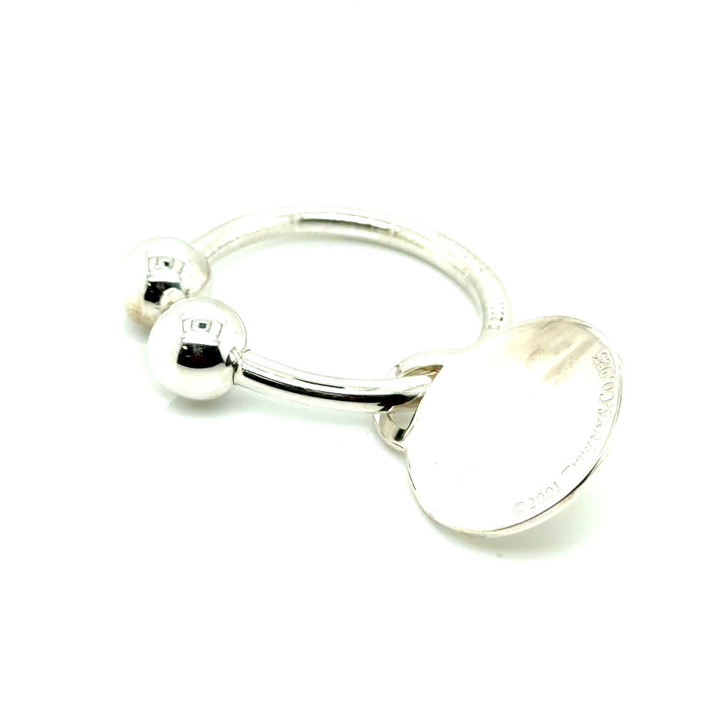 Authentic Vintage Tiffany & Co. Sterling Silver Key Chain Round Charm