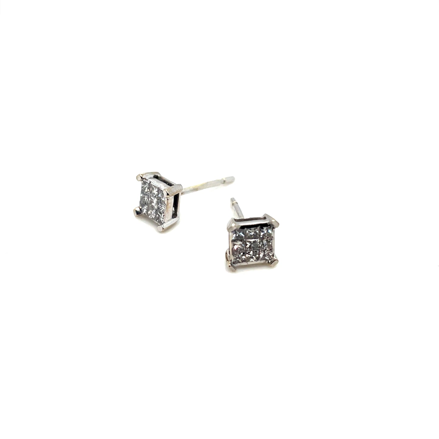 14k White Gold 0.50 CT TW Diamonds Earrings