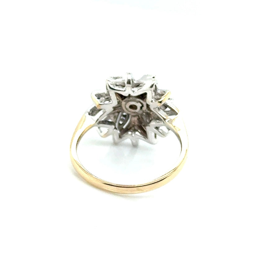 14k White Gold Sapphire and 0.45 CT TW Diamond Ring