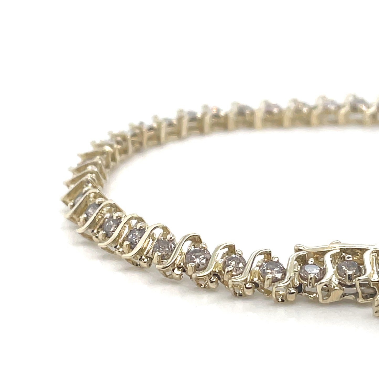 14k Yellow Gold 2.2 CT TW Shampagne Diamonds Bracelet