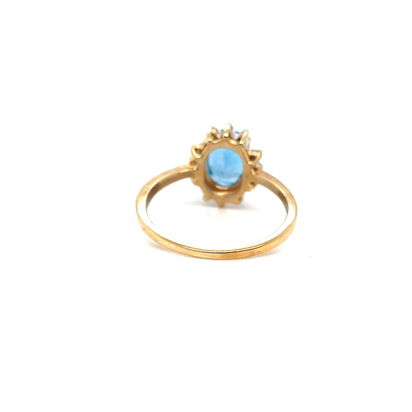 10k Yellow Gold Topaz and Diamonds Ring