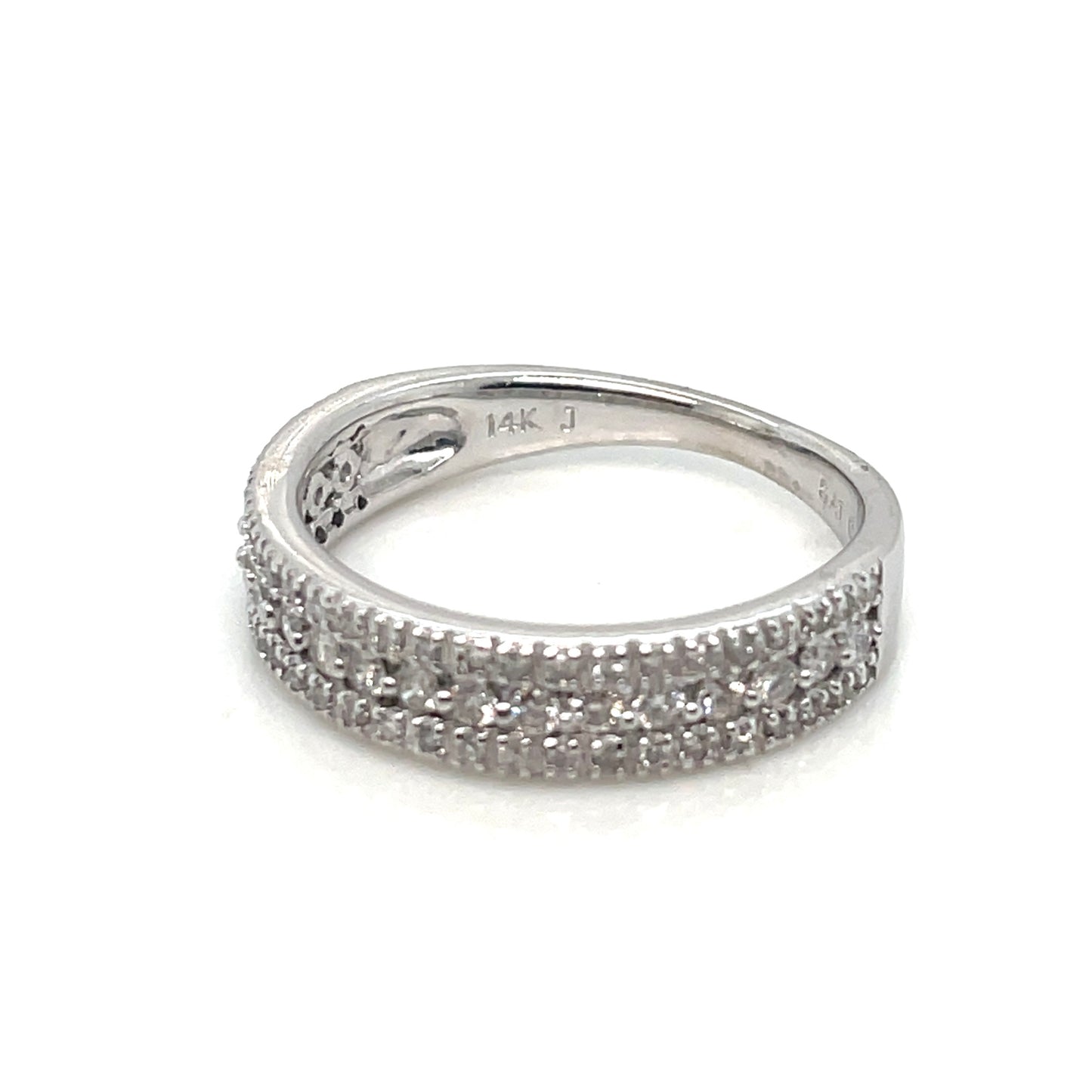 14k White Gold Engagement 0.90 CT TW Diamonds Ring