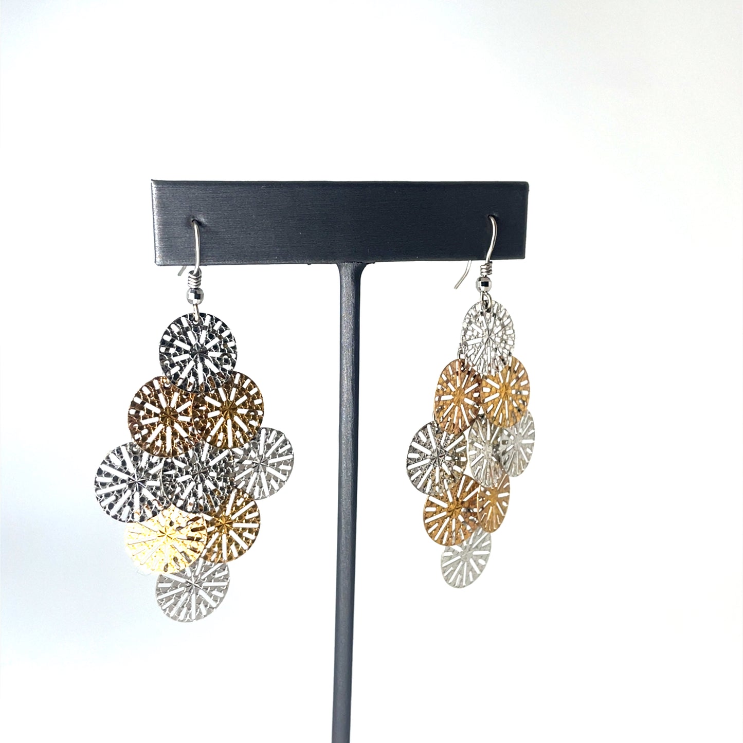 14k Rose Gold and White Gold Earrings