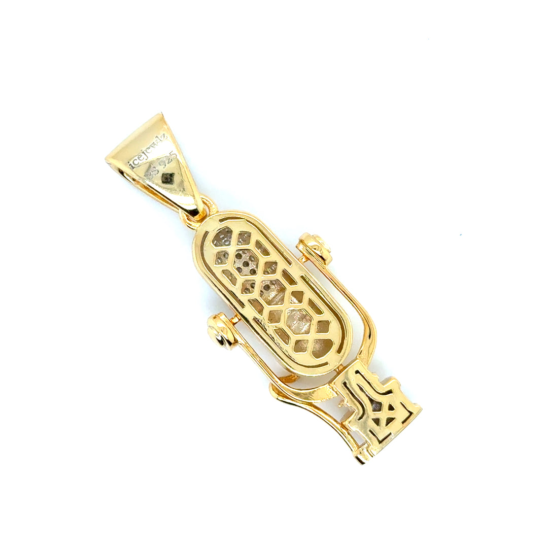 925 Gold Plated Cubic Zirconia Microphone Pendant