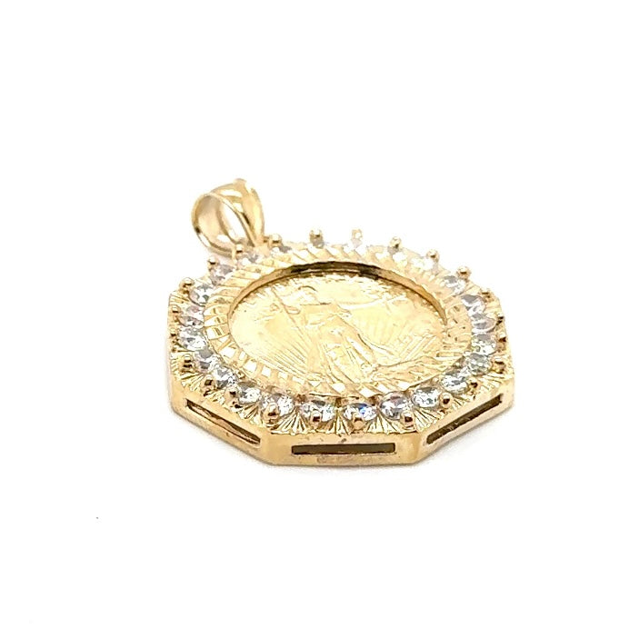 10k Yellow Gold Cubic Zirconia Pendant