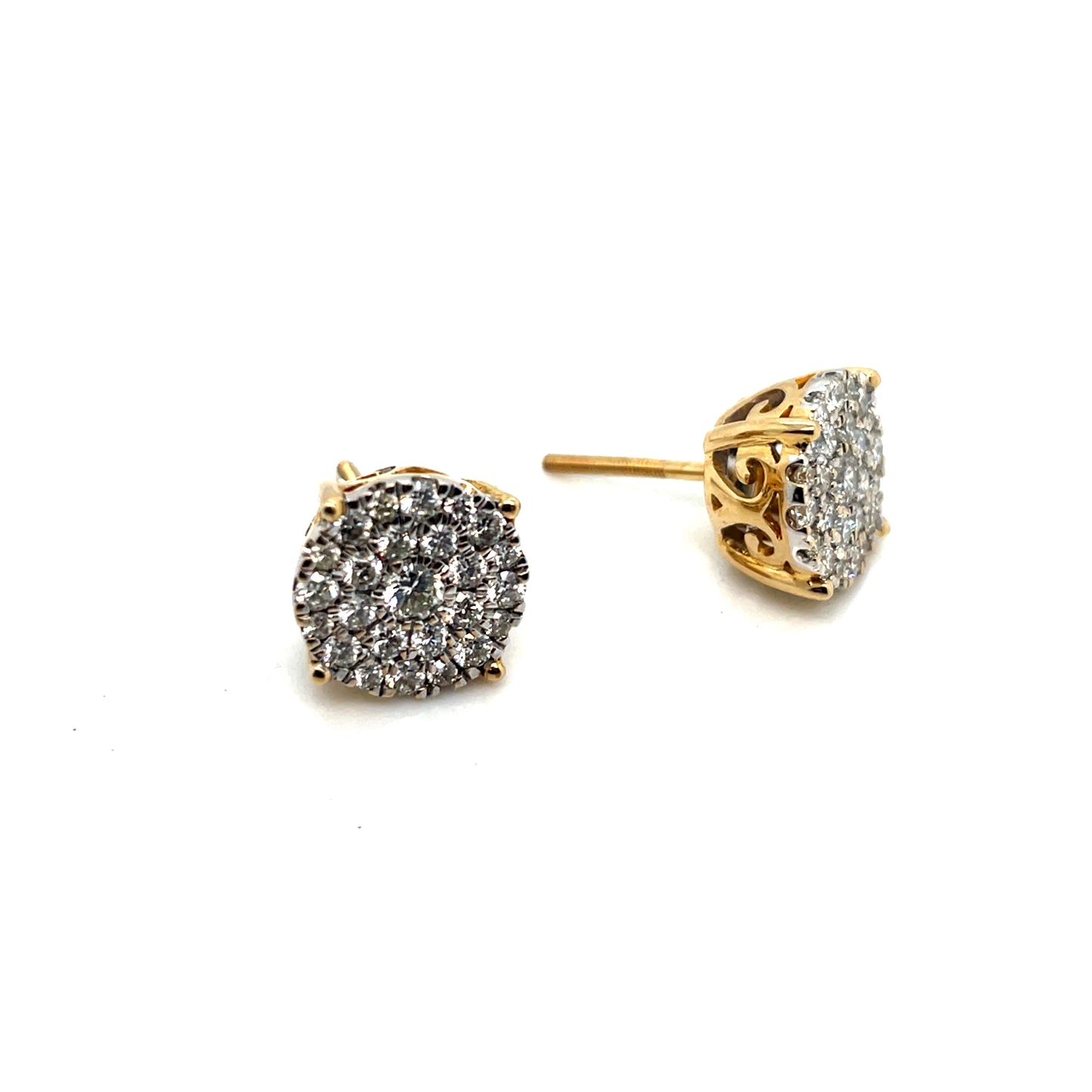 10k Yellow Gold 2.1 CT TW Diamonds Earrings