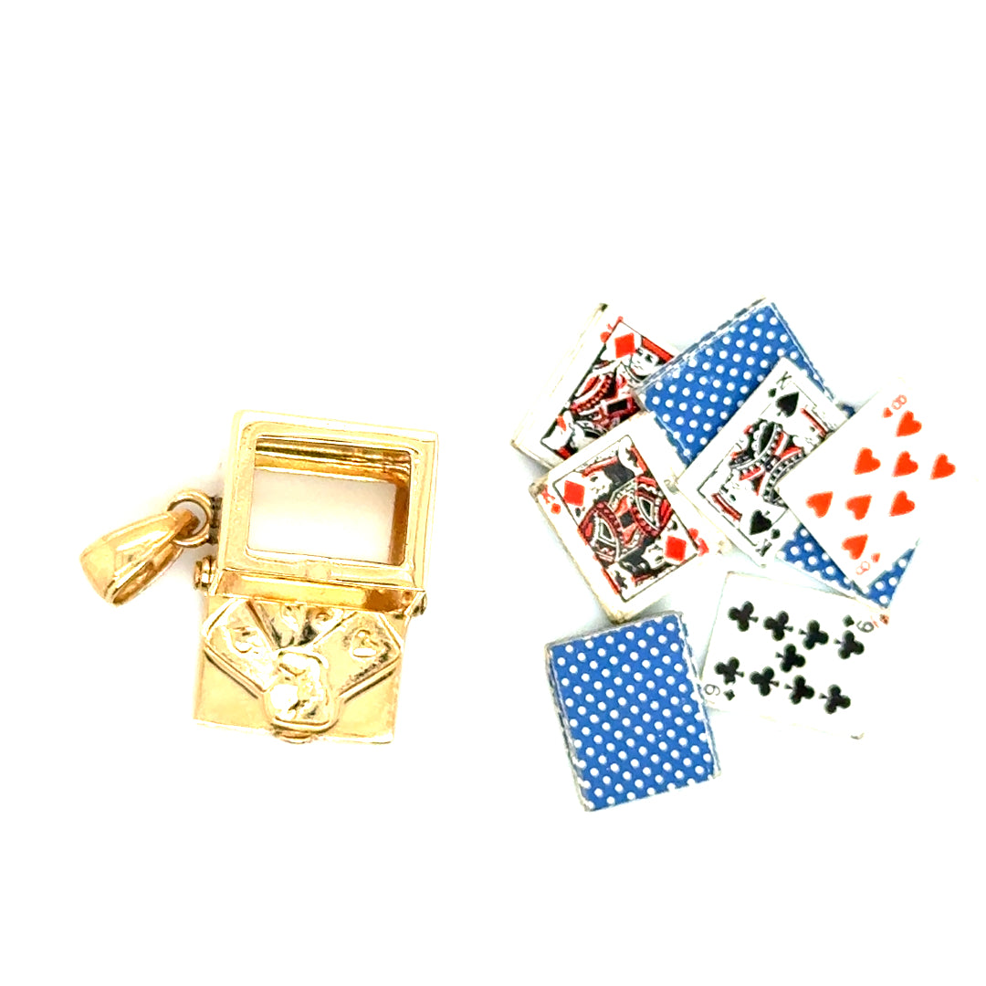Vintage 14k Yellow Gold Playing Cards Charm