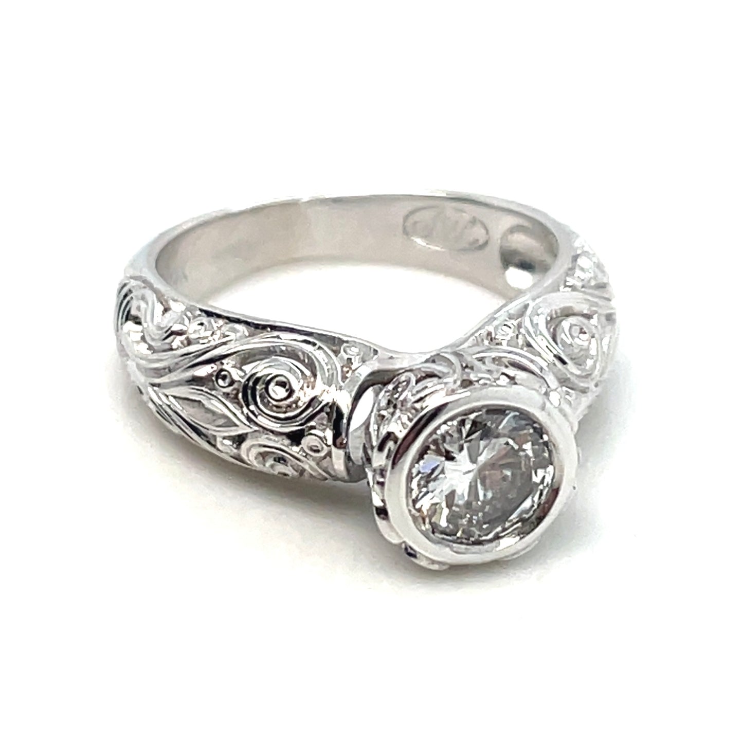 14k White Gold Engagement 0.75 CT TW Diamonds Ring