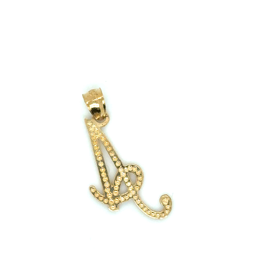 10k Yellow Gold Letter “A” Pendant