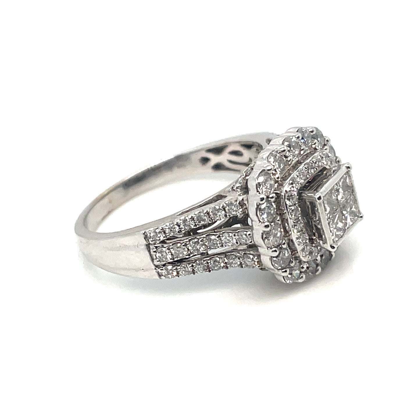14k White Gold Engagement 2.3 CT TW Diamonds Ring