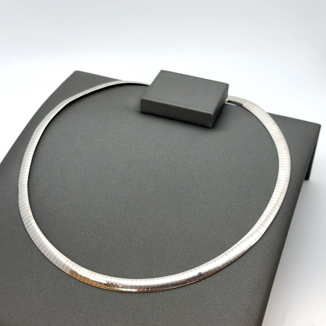 14k Yellow and White Gold Two Tone Omega Necklace
