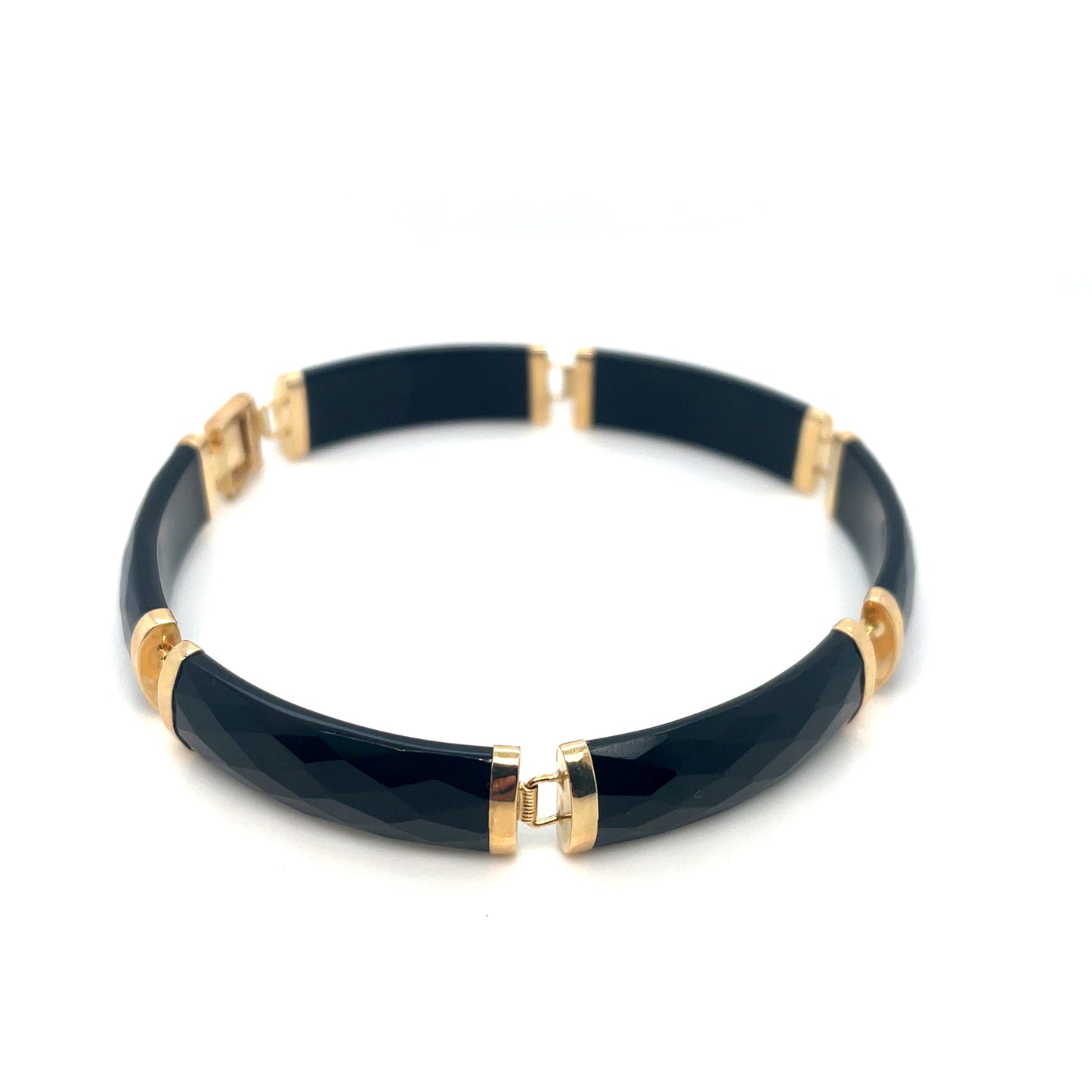 14k Yellow Gold Black Onyx Bracelet