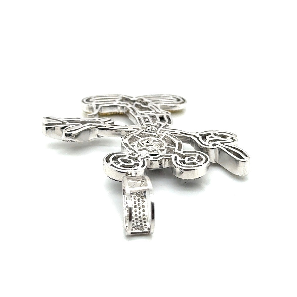 10k White Gold Multi Color 10.5 CT TW Diamonds Mickey Mouse Pendant