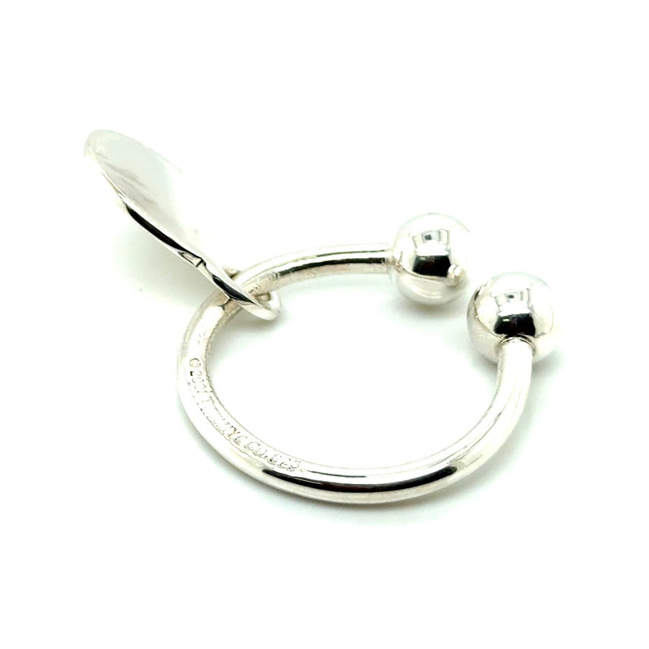 Authentic Vintage Tiffany & Co. Sterling Silver Key Chain Round Charm