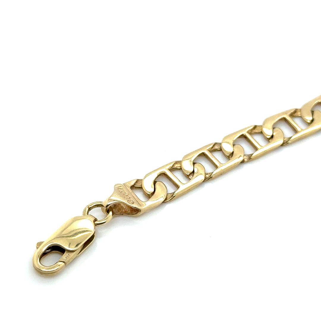 New 14k Yellow Gold Men’s Cuban Curb Bracelet