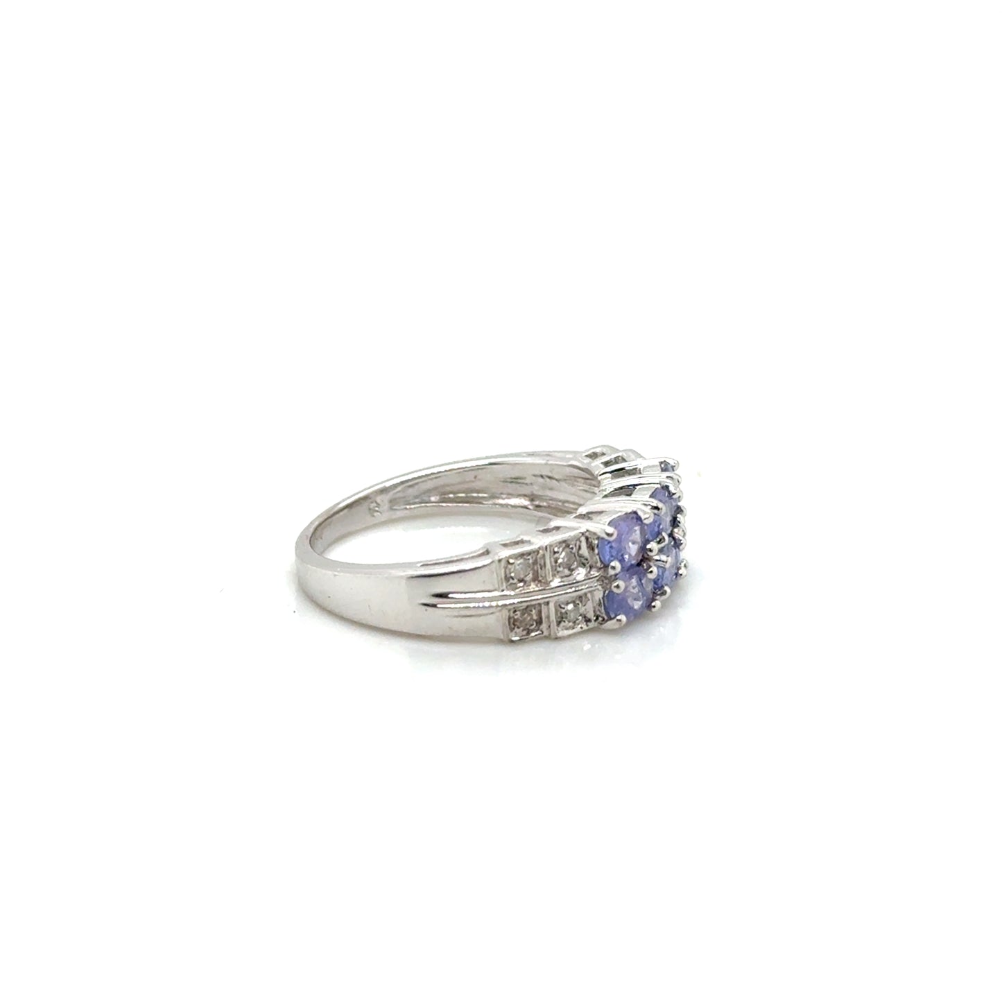 10k White Gold Tanzanite and Diamonds Ring