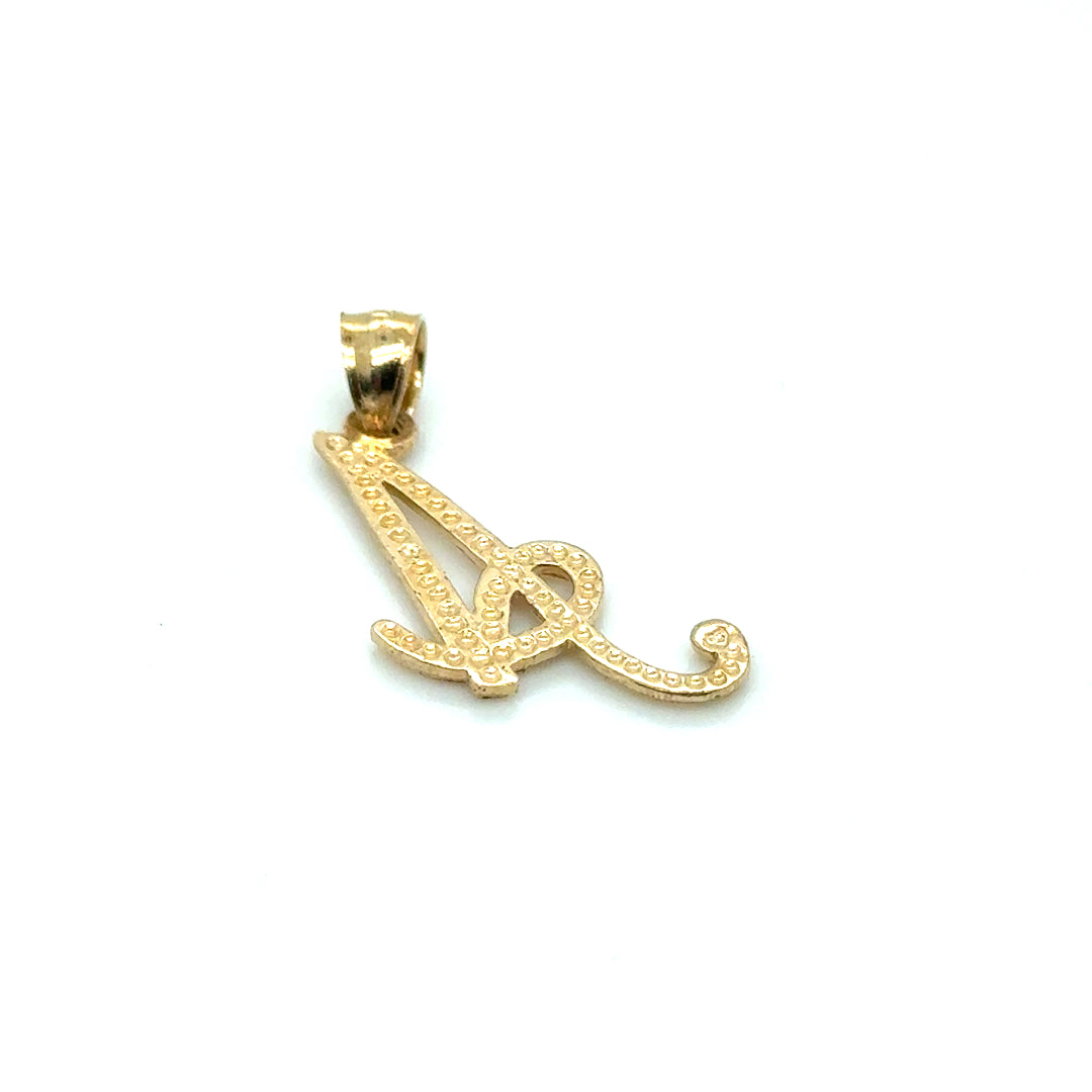 10k Yellow Gold Letter “A” Pendant