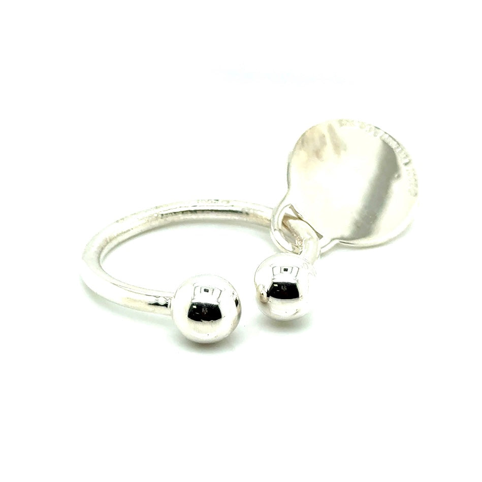 Authentic Vintage Tiffany & Co. Sterling Silver Key Chain Round Charm