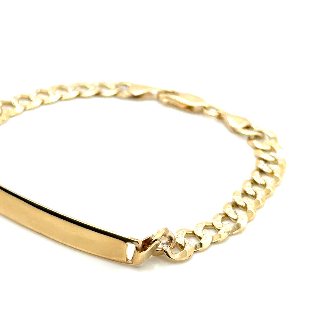 New 14k Yellow and White Gold Diamond Cut Design Men’s Bracelet