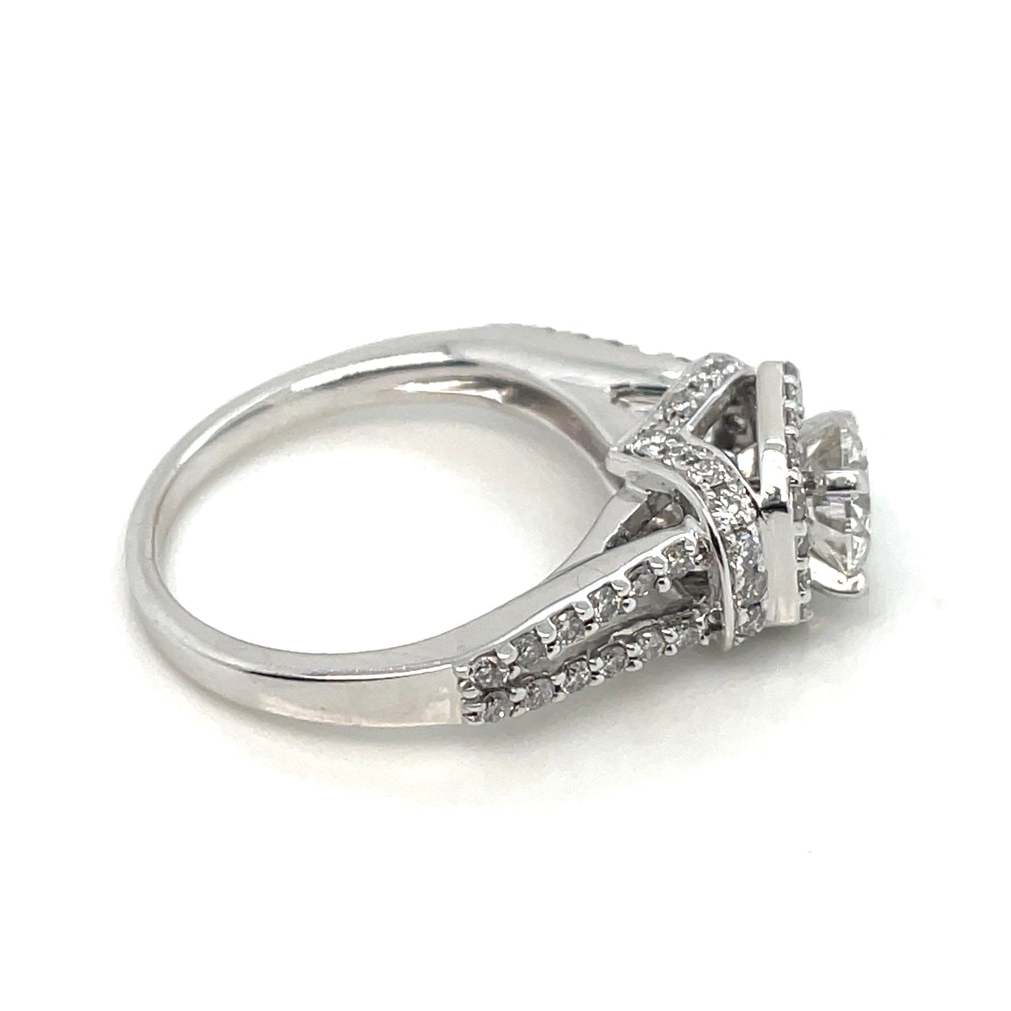 14k White Gold Engagement 1.55 CT TW Diamonds Ring