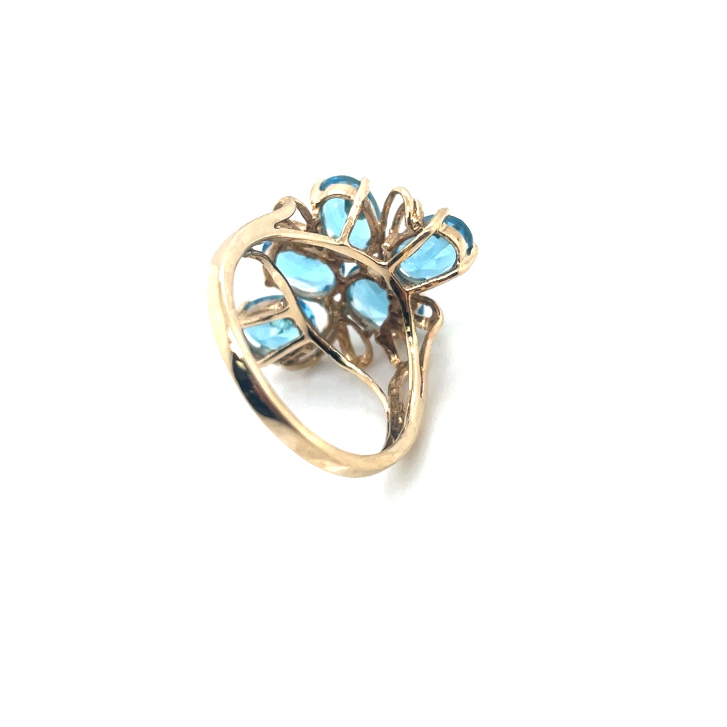 10k Yellow Gold Swiss Blue Topaz Ring