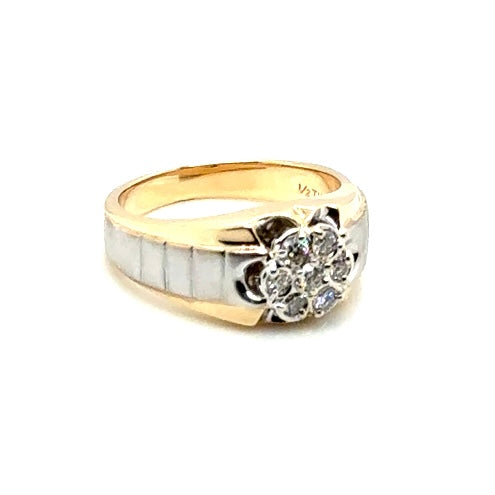 10k Yellow and White Gold 0.35 CT TW Diamonds Men’s Ring