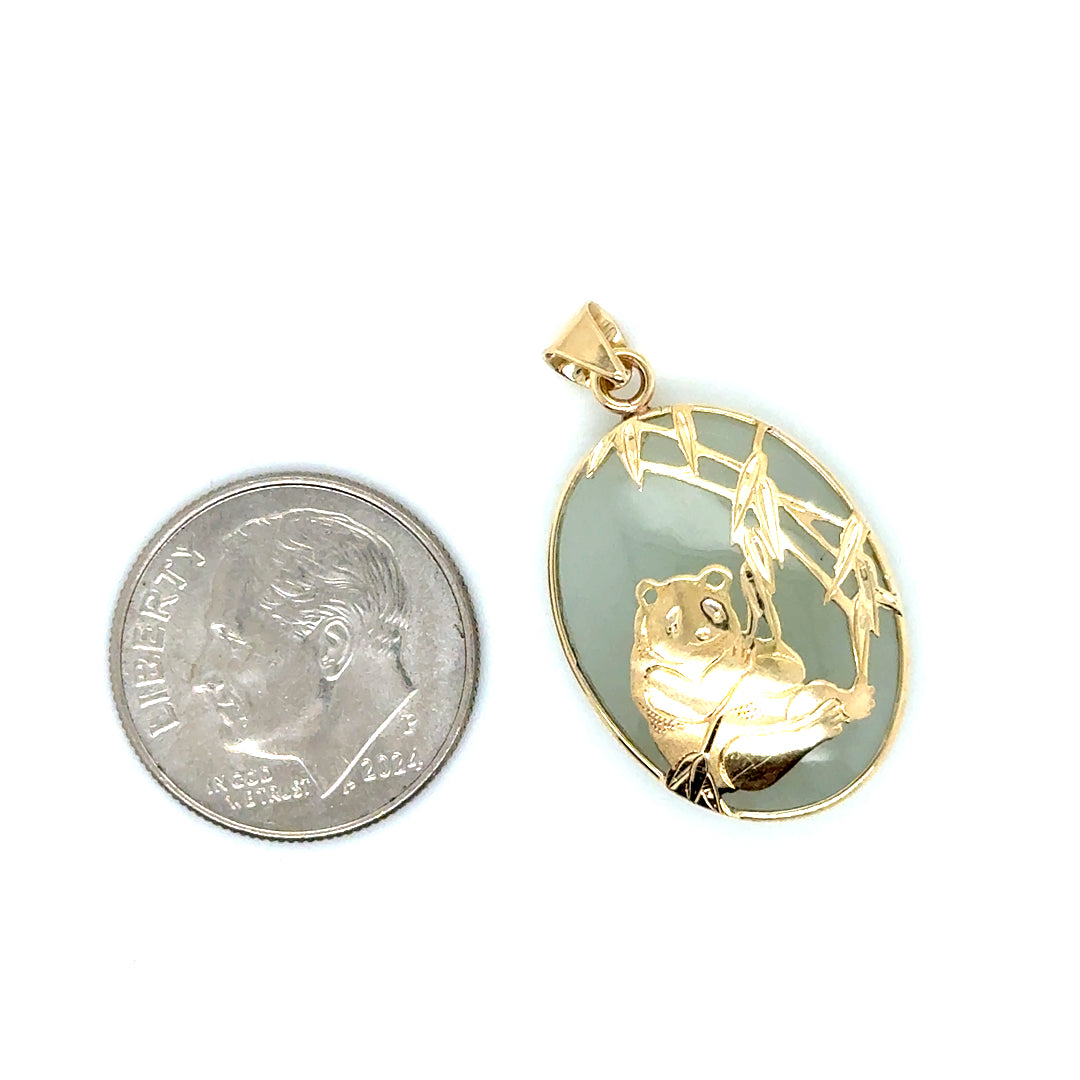 New 14k Yellow Gold Panda Pendant