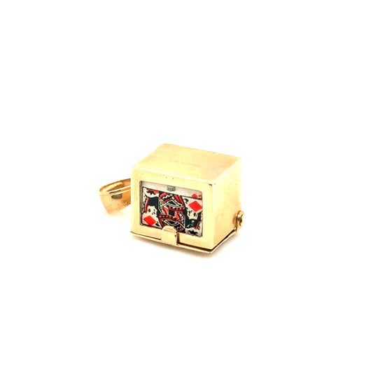 Vintage 14k Yellow Gold Playing Cards Charm