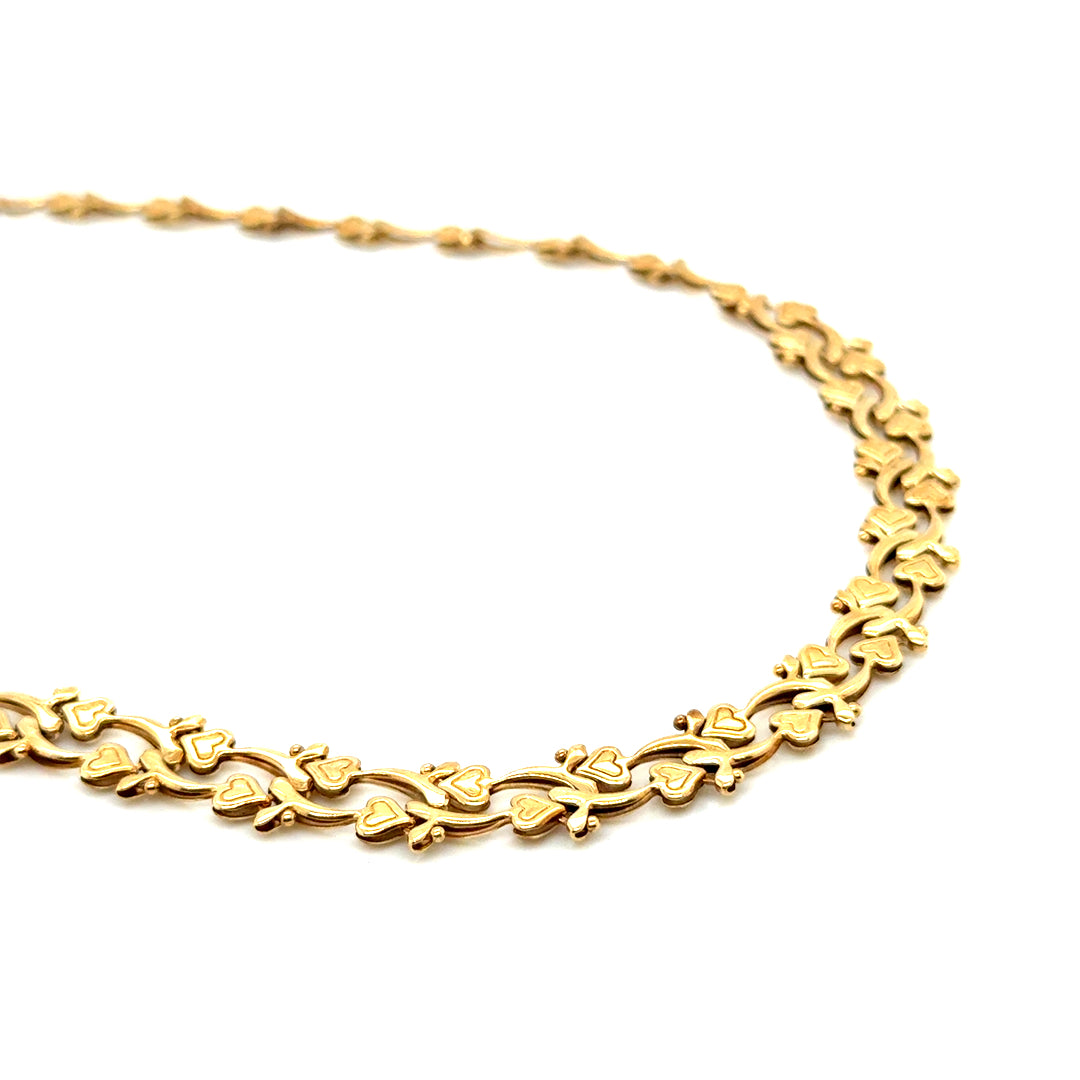 14k Yellow Gold Heart Necklace