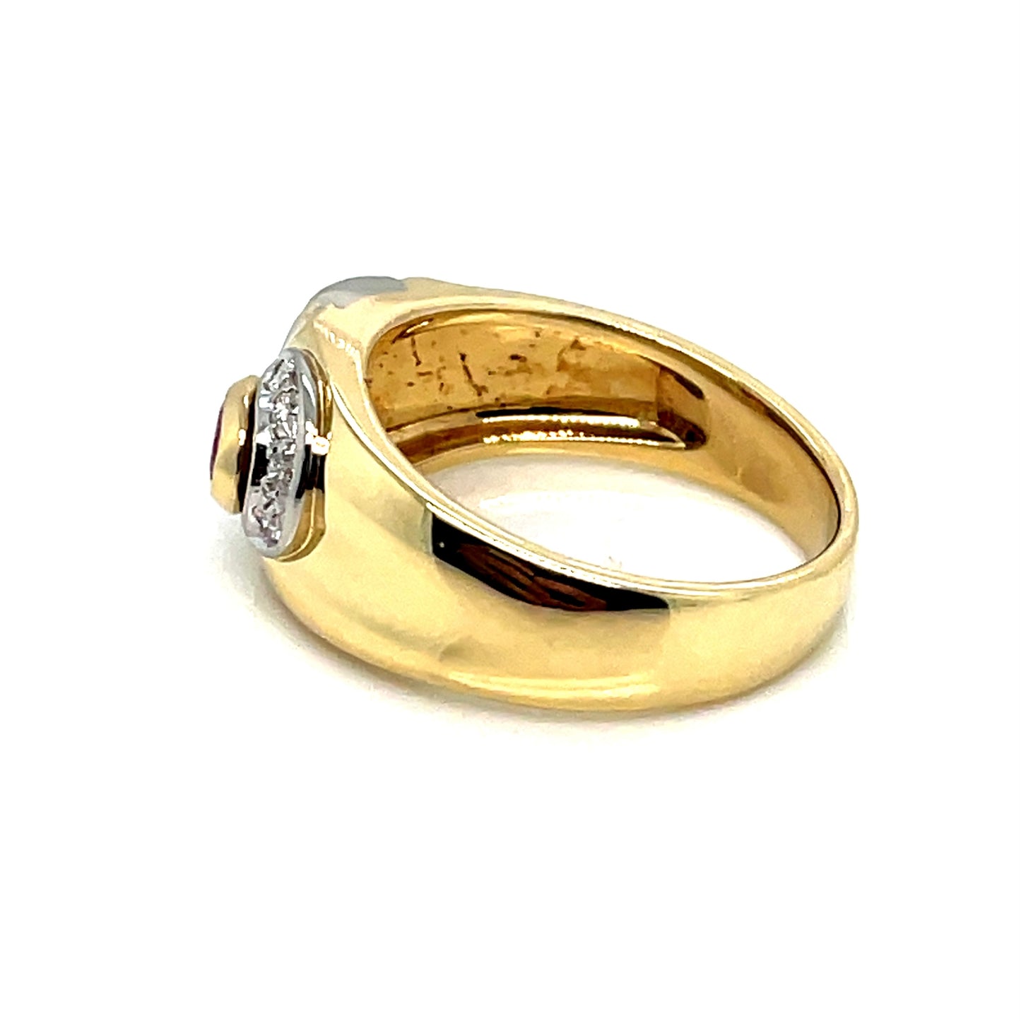 18k Yellow Gold Ruby Diamond Ring