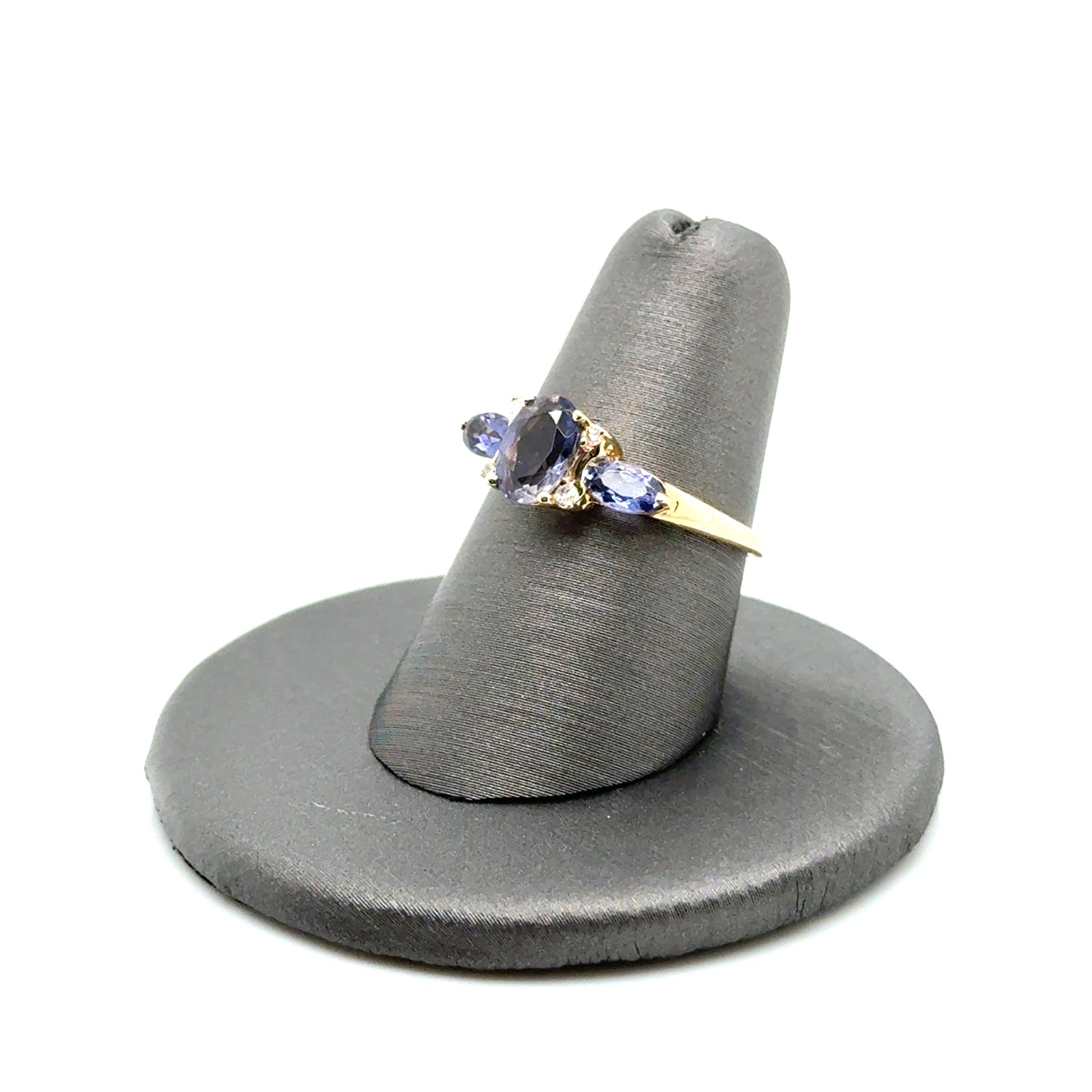 14k Yellow Gold Tanzanite and Diamonds Ring