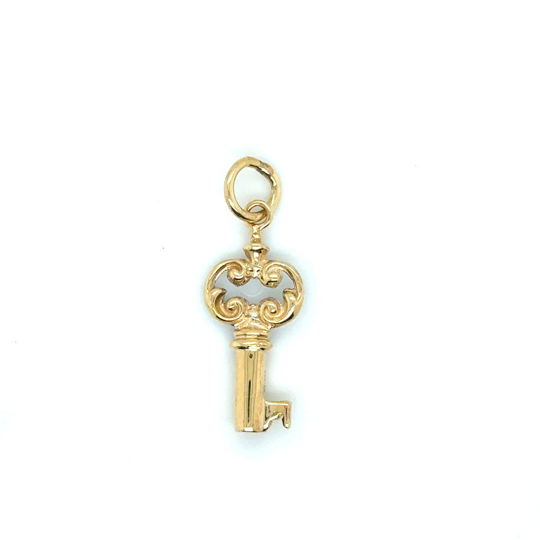 14k Yellow and White Gold Key Pendant