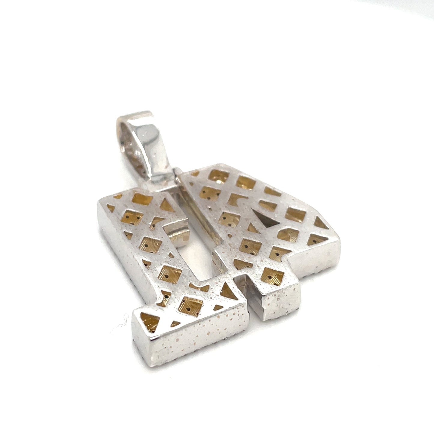 14k White Gold 3D Number “41” 2.60 CT TW Diamond Pendant