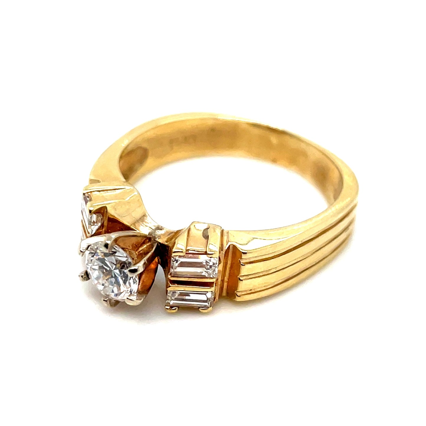 14k Yellow Gold Engagement 0.80 CT TW Diamonds Ring