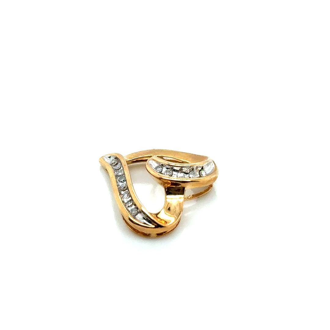 10k Yellow Gold Diamond Heart Pendant