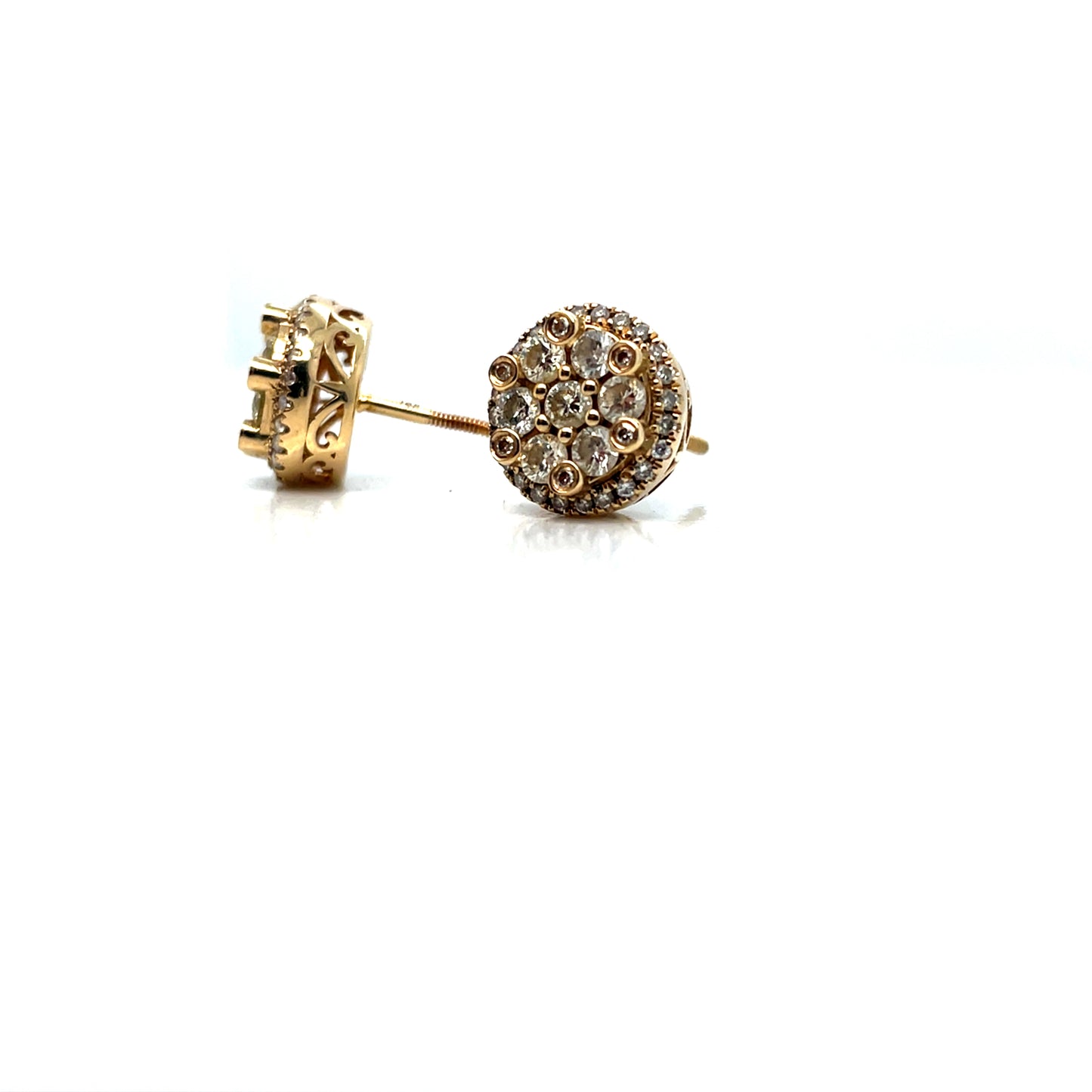 14k Yellow Gold 1.4 CT TW Diamond Earrings