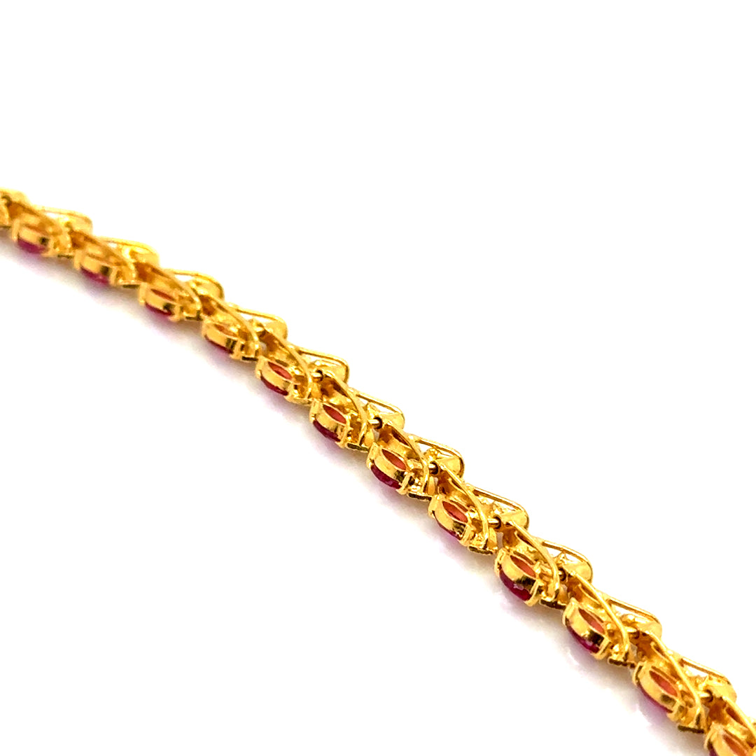 New 22k Yellow Gold Ruby Bracelet