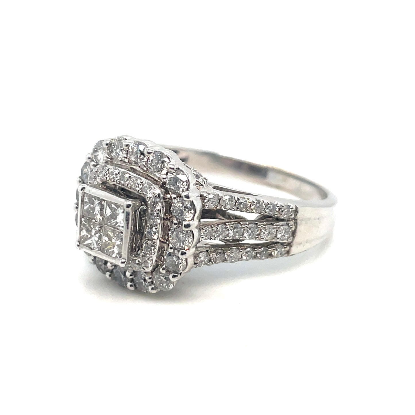 14k White Gold Engagement 2.3 CT TW Diamonds Ring