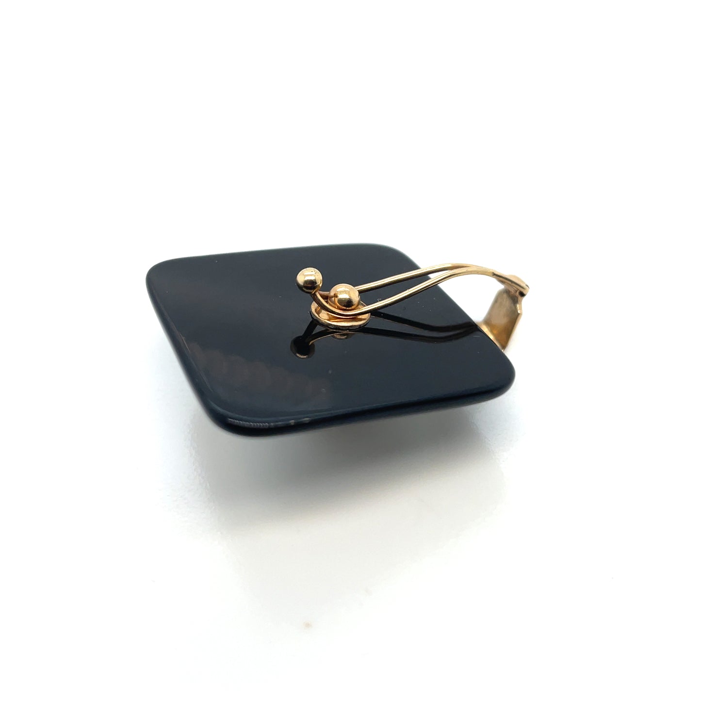 14k Yellow Gold Fresh Water Pearls and Onyx Pendant